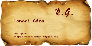 Monori Géza névjegykártya