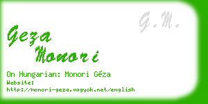 geza monori business card